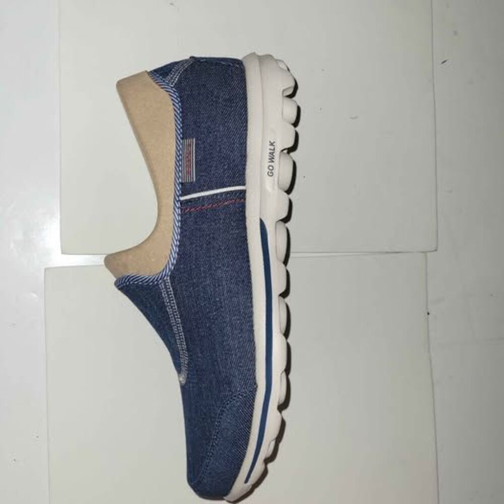 Skechers Go Walk Blue Denim Slip-On Shoes